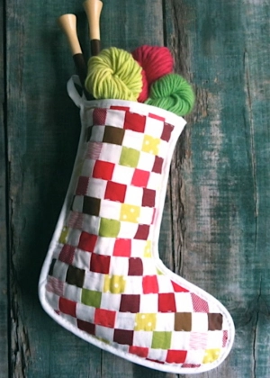 Strip Pieced Christmas Stocking | Purl Soho