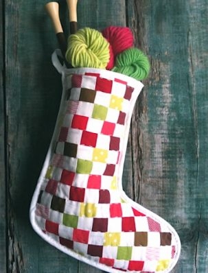 Strip Pieced Christmas Stocking | Purl Soho
