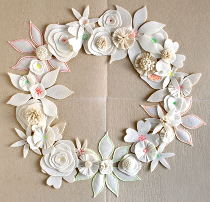 Easy Felt Flower Wreath – Mary Martha Mama