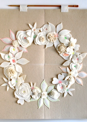 Felt Flower Winter Wreath | Purl Soho