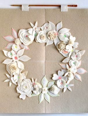 Felt Flower Winter Wreath | Purl Soho