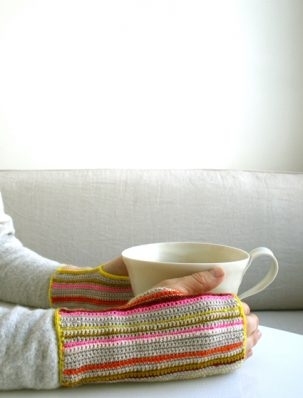 Crocheted Striped Hand Warmers | Purl Soho