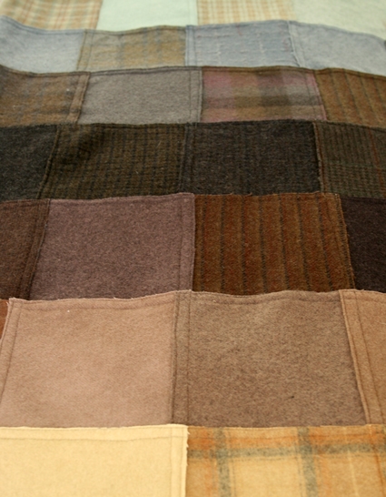 Felted Wool Patchwork Throw