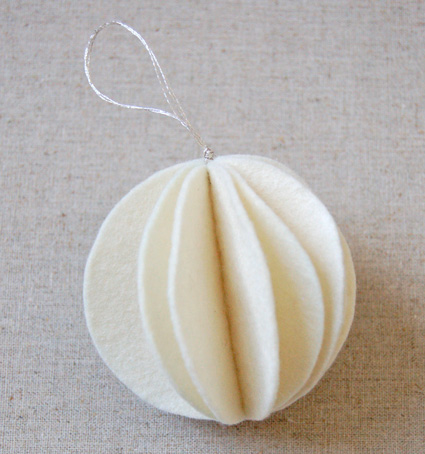 Felt Snow Ball Ornaments | Purl Soho