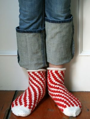 Candy Cane Bedroom Socks | Purl Soho