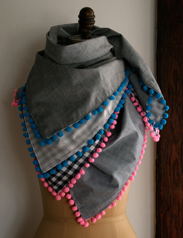 Two-Tone Pom Pom Hat + Scarf - Purl Soho