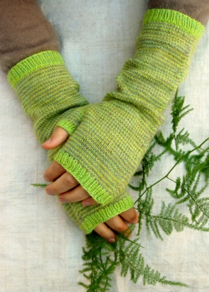 Long Striped Hand Warmers in Swan’s Island Organic Merino | Purl Soho