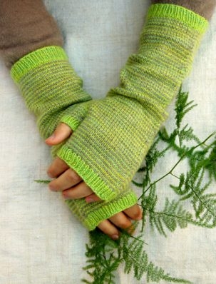 Long Striped Hand Warmers in Swan’s Island Organic Merino | Purl Soho