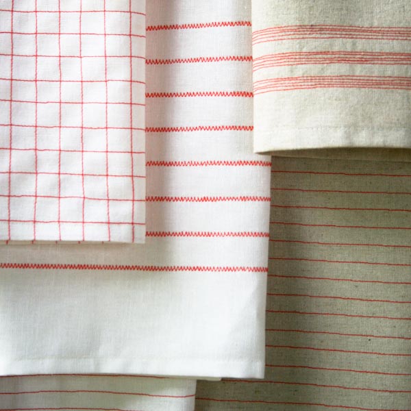 Sets of 2 Ticking Stripe Hanging Kitchen Towels