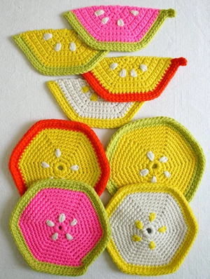 Fruity Trivets + Pot Holders in Super Soft Merino | Purl Soho