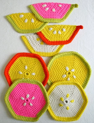 Fruity Trivets + Pot Holders in Super Soft Merino | Purl Soho
