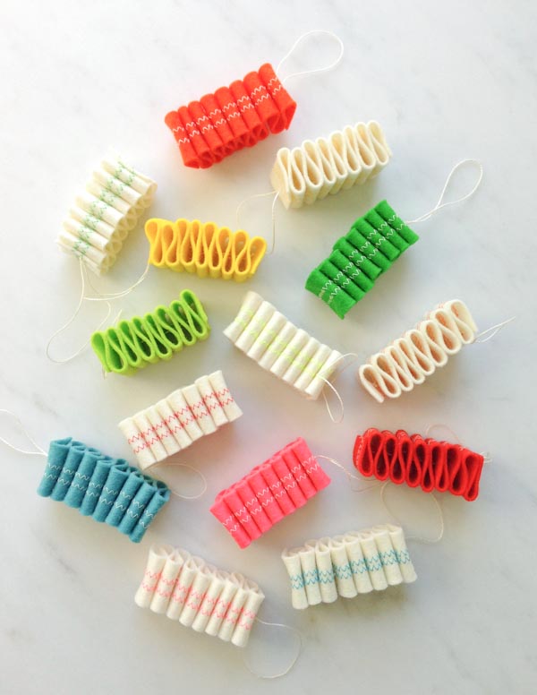 Ribbon Candy Felt Ornaments | Purl Soho