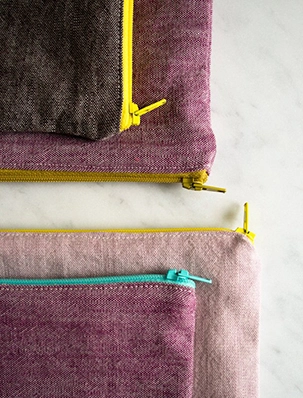 Simple Lined Zipper Pouches | Purl Soho