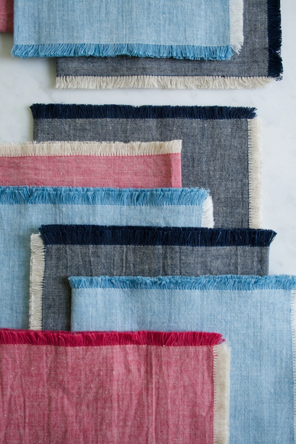 Fringed Chambray Napkins | Purl Soho