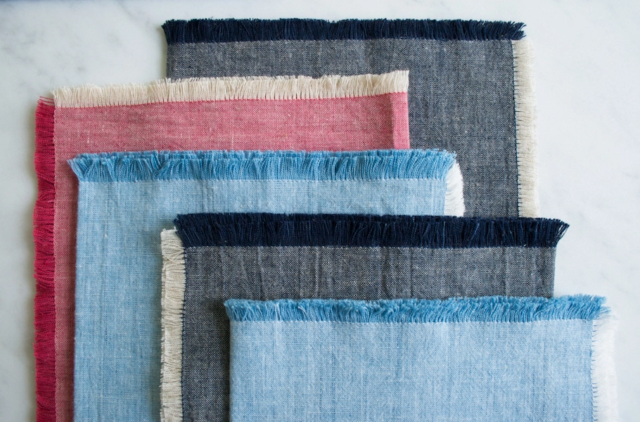 Fringed Chambray Napkins | Purl Soho