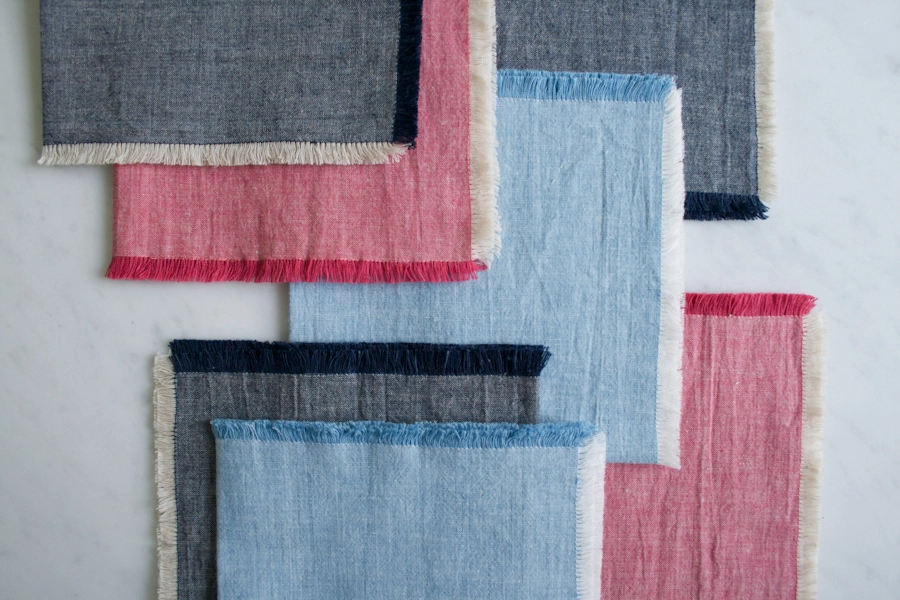 Fringed Chambray Napkins | Purl Soho