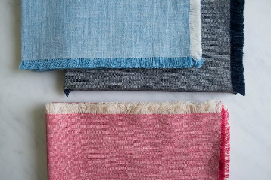 Fringed Chambray Napkins | Purl Soho