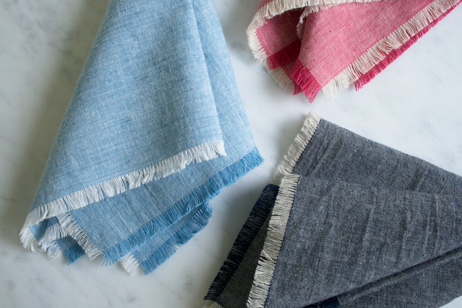 Fringed Chambray Napkins | Purl Soho