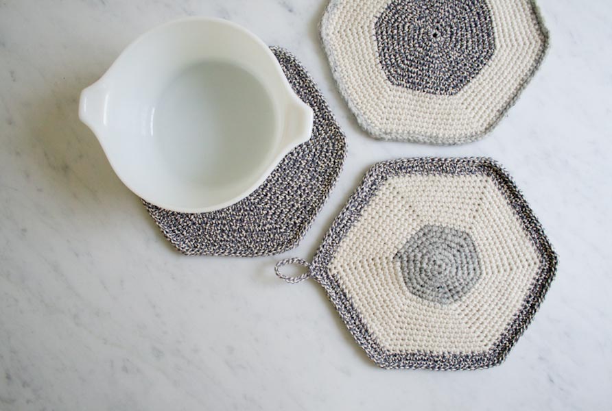 Crocheted Set-of-Three Pot Holders | Purl Soho