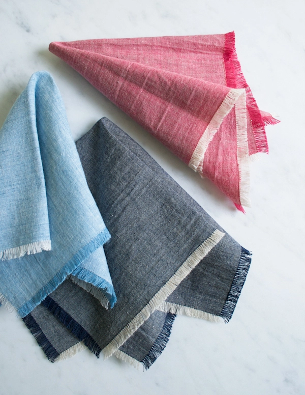 Fringed Chambray Napkins | Purl Soho