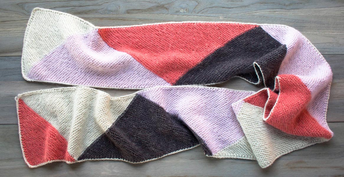 Just Triangles Entrelac Scarf in Flax Down | Purl Soho