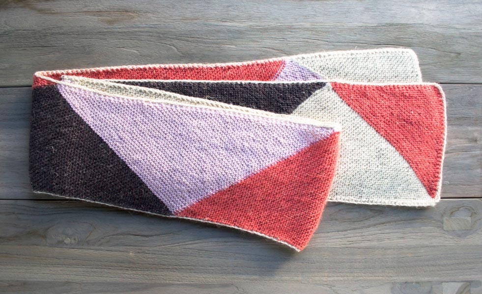 Just Triangles Entrelac Scarf in Flax Down | Purl Soho