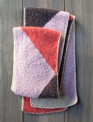 Just Triangles Entrelac Scarf in Flax Down | Purl Soho