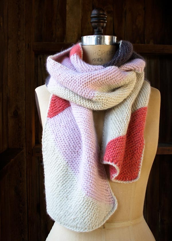 Just Triangles Entrelac Scarf in Flax Down | Purl Soho