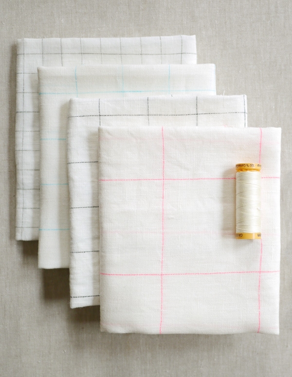 Fringed Napkins in Linen Grid | Purl Soho