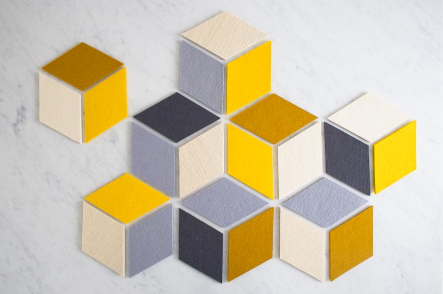 Tumbling Blocks Coasters + Trivets | Purl Soho