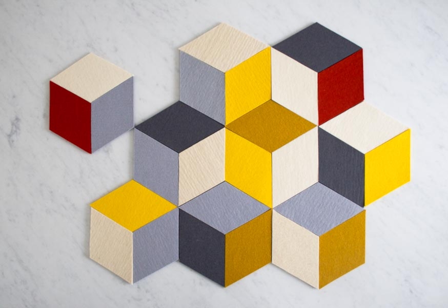 Tumbling Blocks Coasters + Trivets | Purl Soho