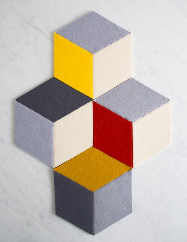 Tumbling Blocks Coasters + Trivets | Purl Soho