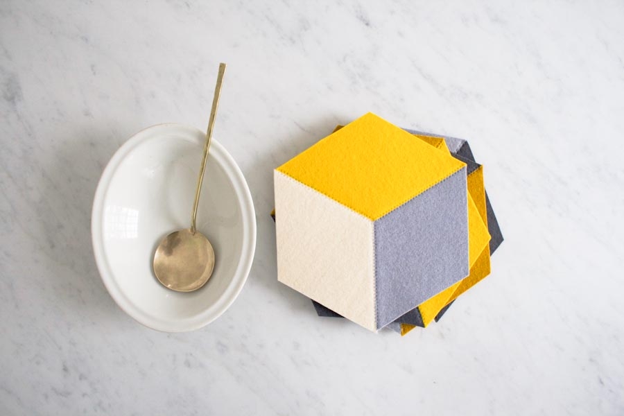 Tumbling Blocks Coasters + Trivets | Purl Soho