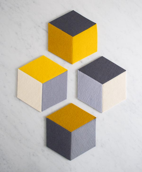 Tumbling Blocks Coasters + Trivets | Purl Soho