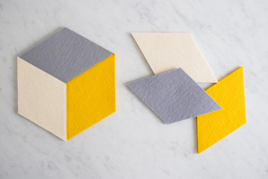 Tumbling Blocks Coasters + Trivets | Purl Soho