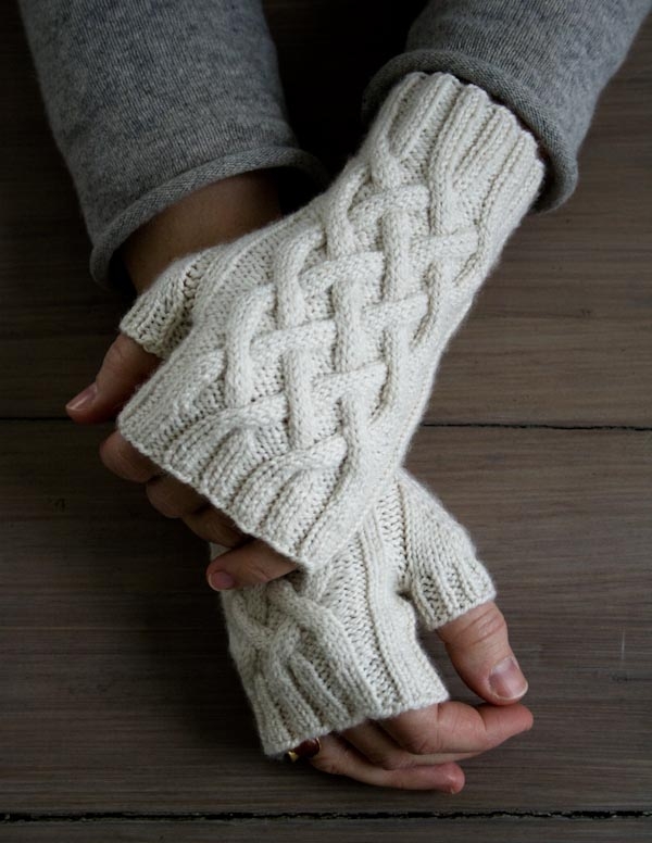 Traveling Cable Hand Warmers | Purl Soho