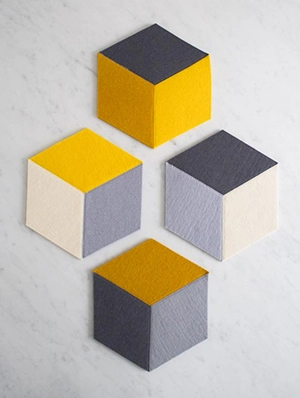 Tumbling Blocks Coasters + Trivets | Purl Soho