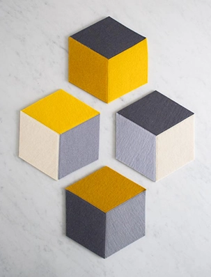 Tumbling Blocks Coasters + Trivets | Purl Soho