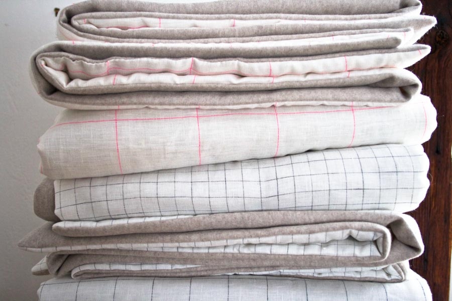 Lap Duvets in Linen Grid and Lana Cotta Canberra | Purl Soho