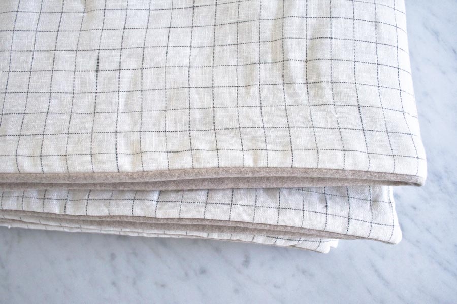 Lap Duvets in Linen Grid and Lana Cotta Canberra | Purl Soho