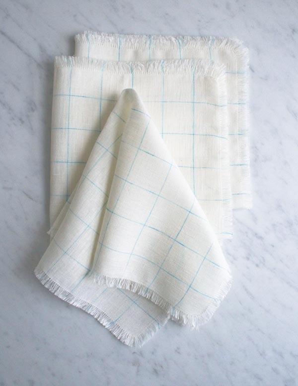 Fringed Napkins in Linen Grid | Purl Soho