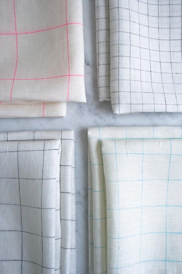 Fringed Napkins in Linen Grid | Purl Soho