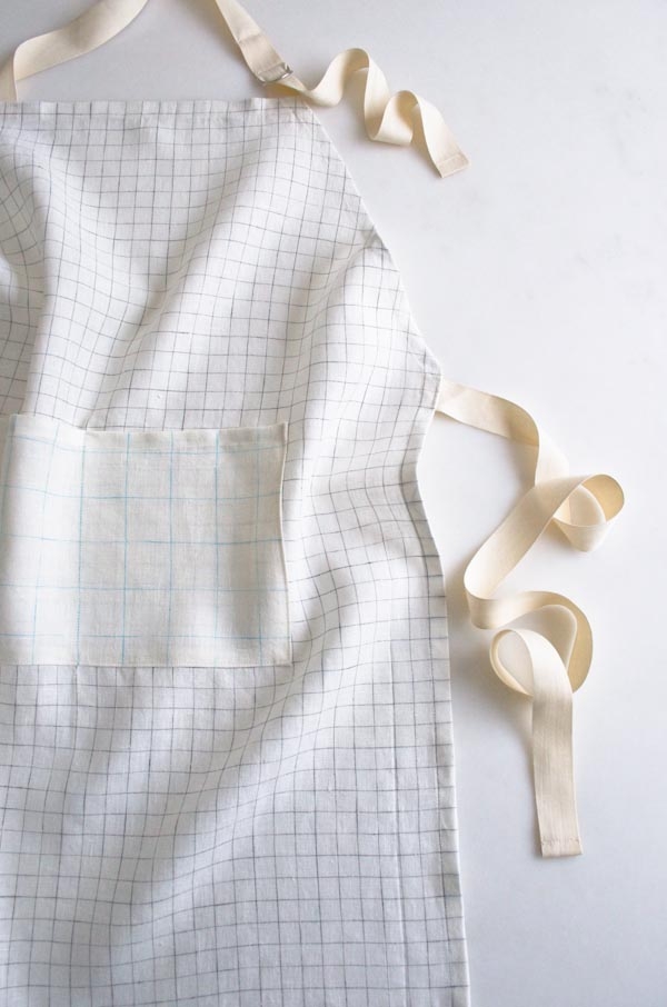 Simple Linen Apron in Linen Grid | Purl Soho