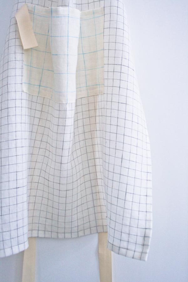 Simple Linen Apron in Linen Grid | Purl Soho