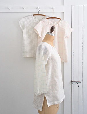 Sewn Raglan Shirt + Tunic in Linen Grid | Purl Soho