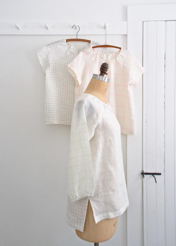 Sewn Raglan Shirt + Tunic in Linen Grid - Purl Soho