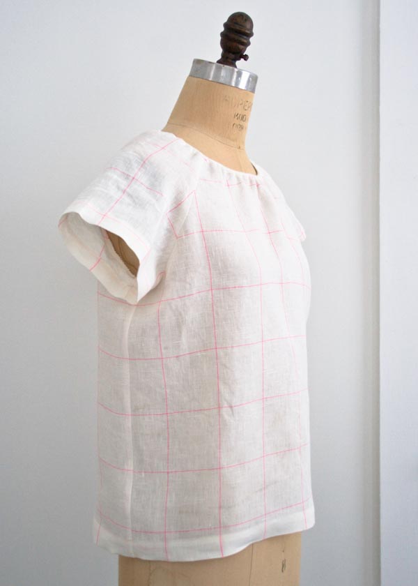 Sewn Raglan Shirt + Tunic in Linen Grid | Purl Soho