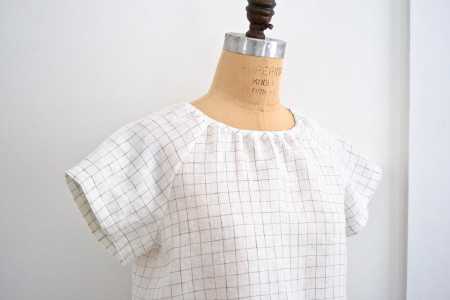 Sewn Raglan Shirt + Tunic in Linen Grid | Purl Soho