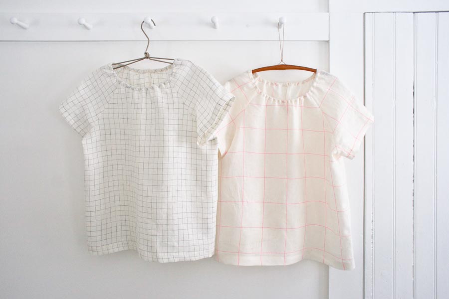 Sewn Raglan Shirt + Tunic in Linen Grid | Purl Soho