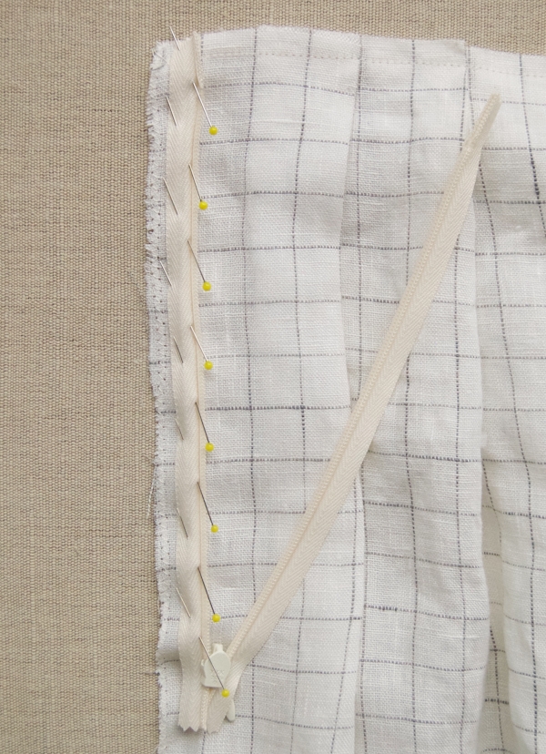 Pleated Skirt in Linen Grid | Purl Soho